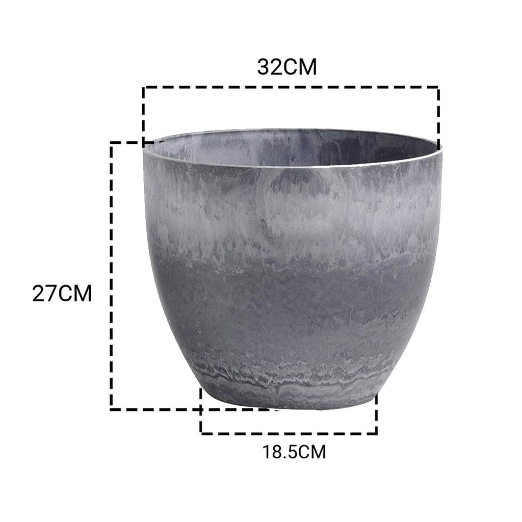 Cement Pattern Tapered Planter