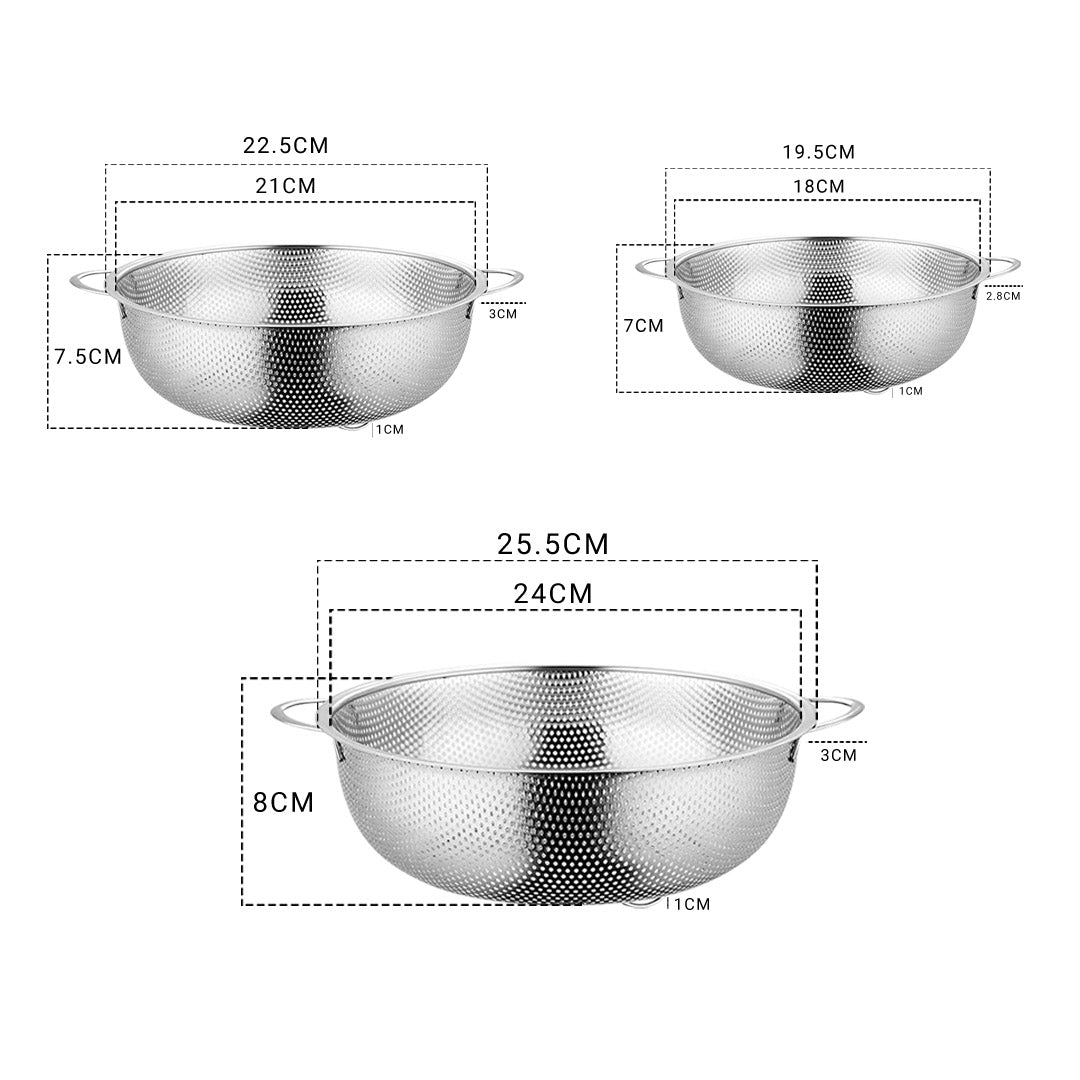 Stainless Steel Colander Set