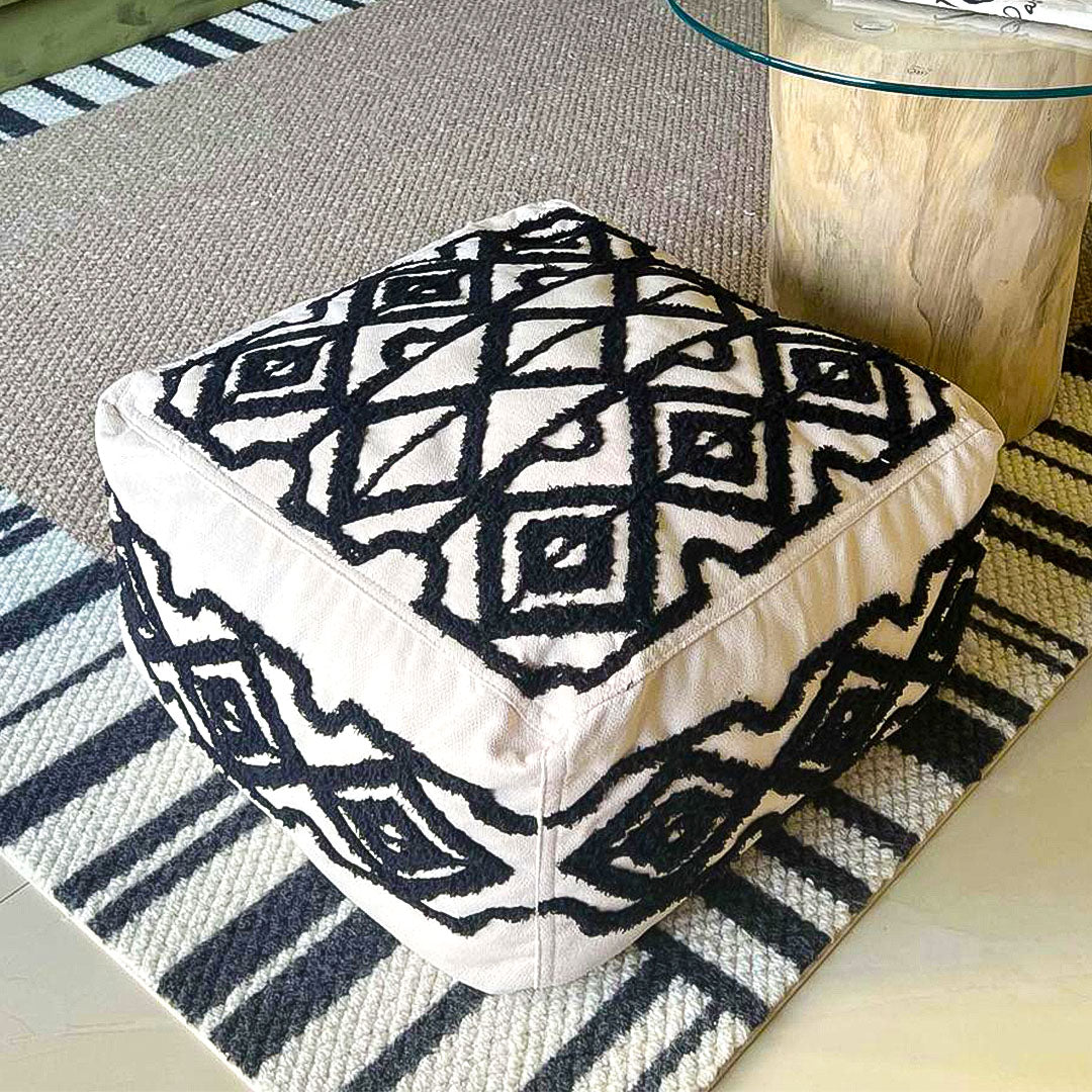 Patterned Pouffe Cushion