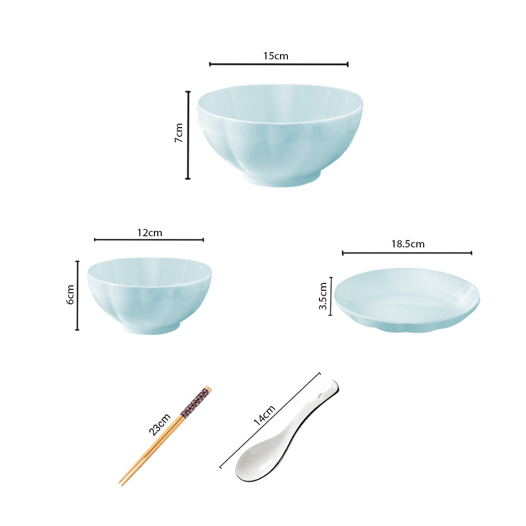 Light Blue Ceramic Dinnerware Set