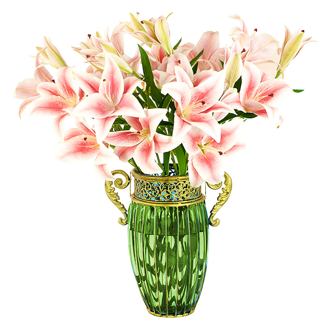 Flower Vase with Metal Handle