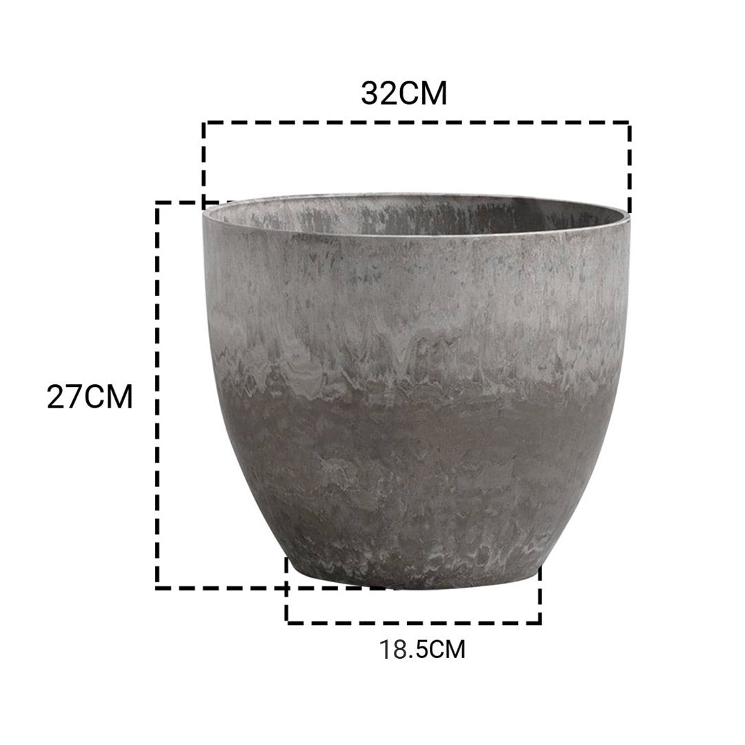 Cement Pattern Tapered Planter