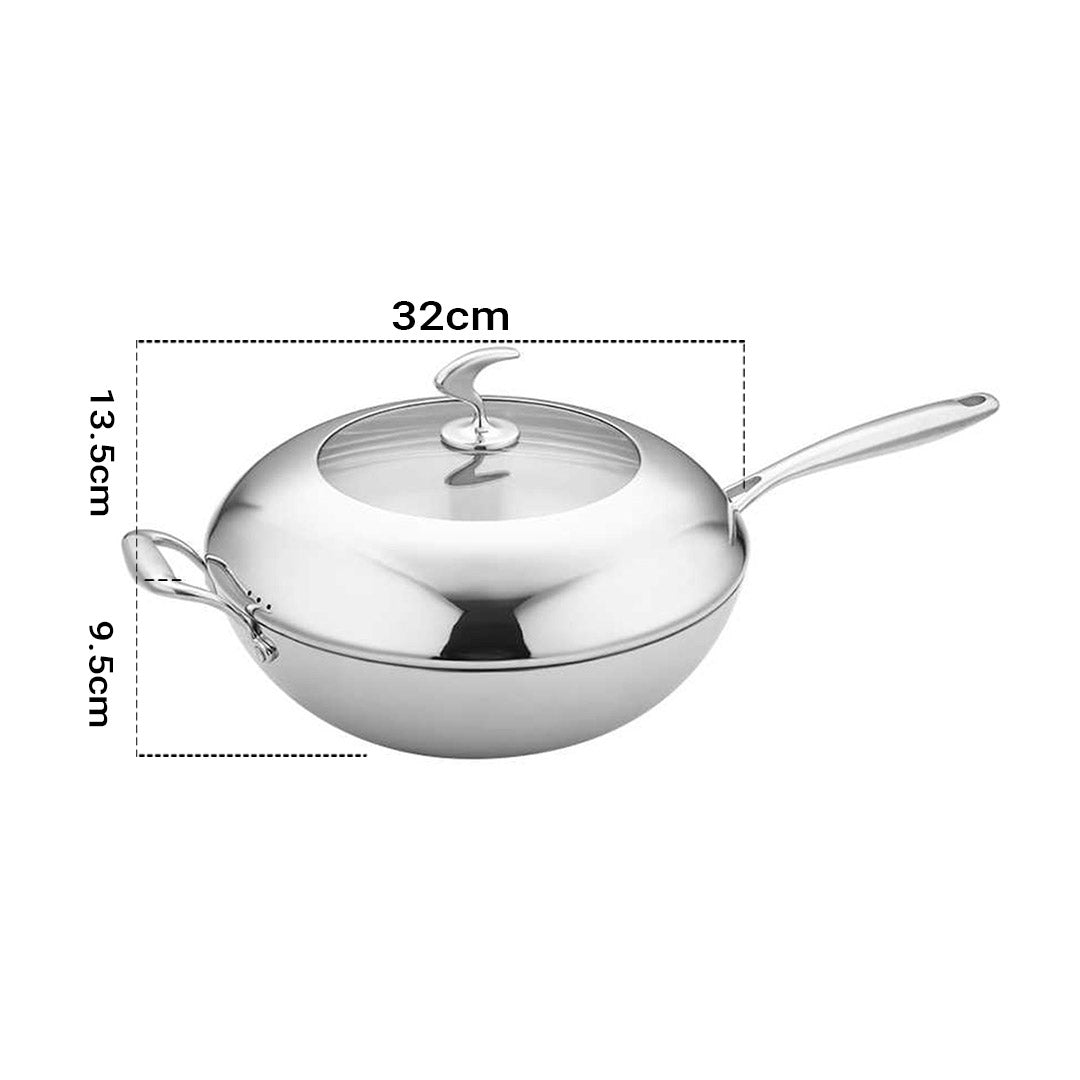 Non-Stick Frying Pan With Helper Handle And Lid