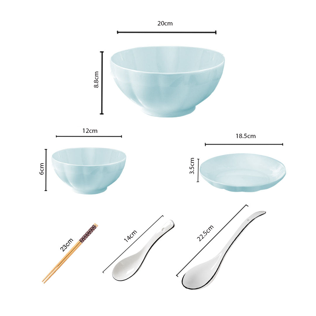 Light Blue Ceramic Dinnerware Set