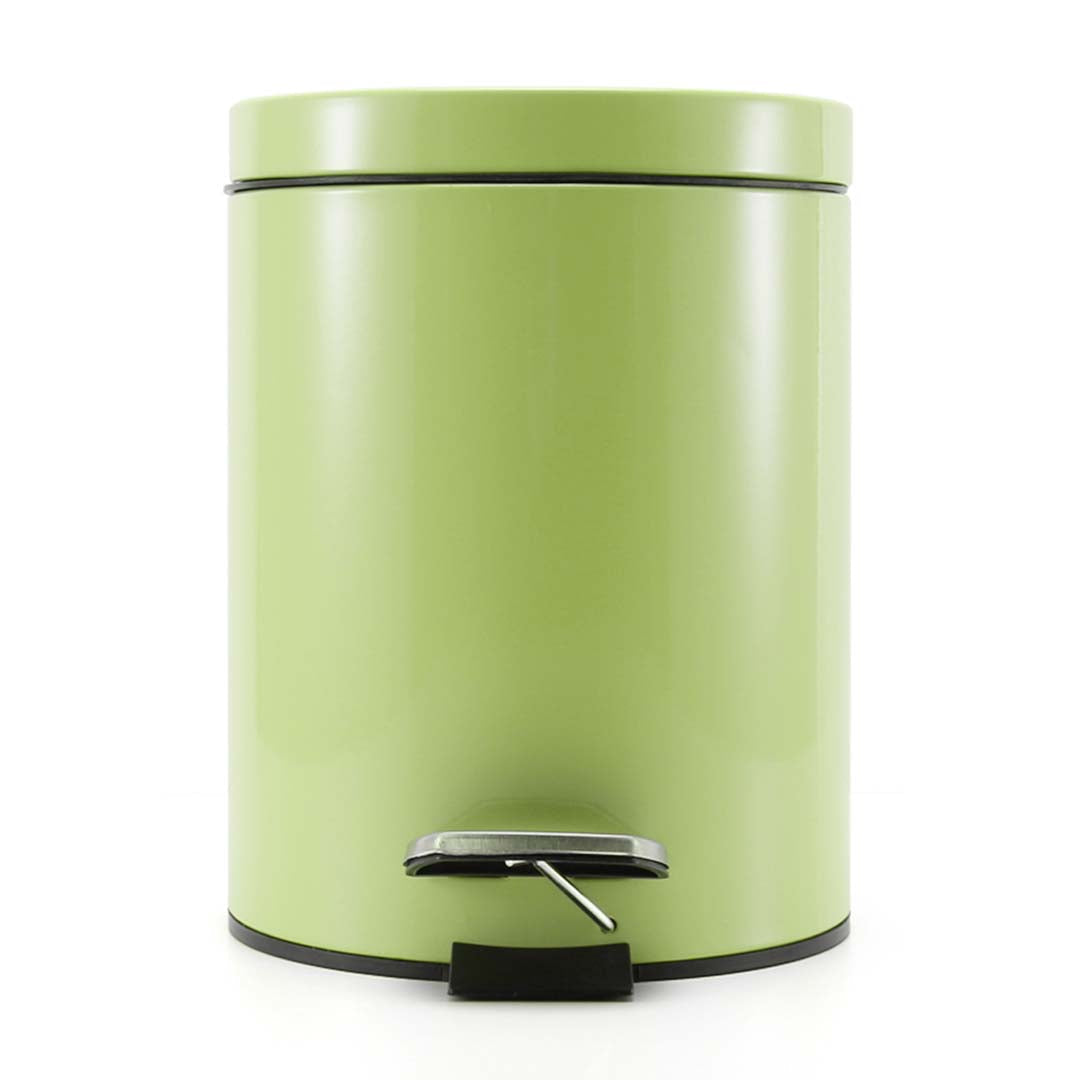 SOGA 4X Foot Pedal Stainless Steel Rubbish Recycling Garbage Waste Trash Bin Round 12L Green