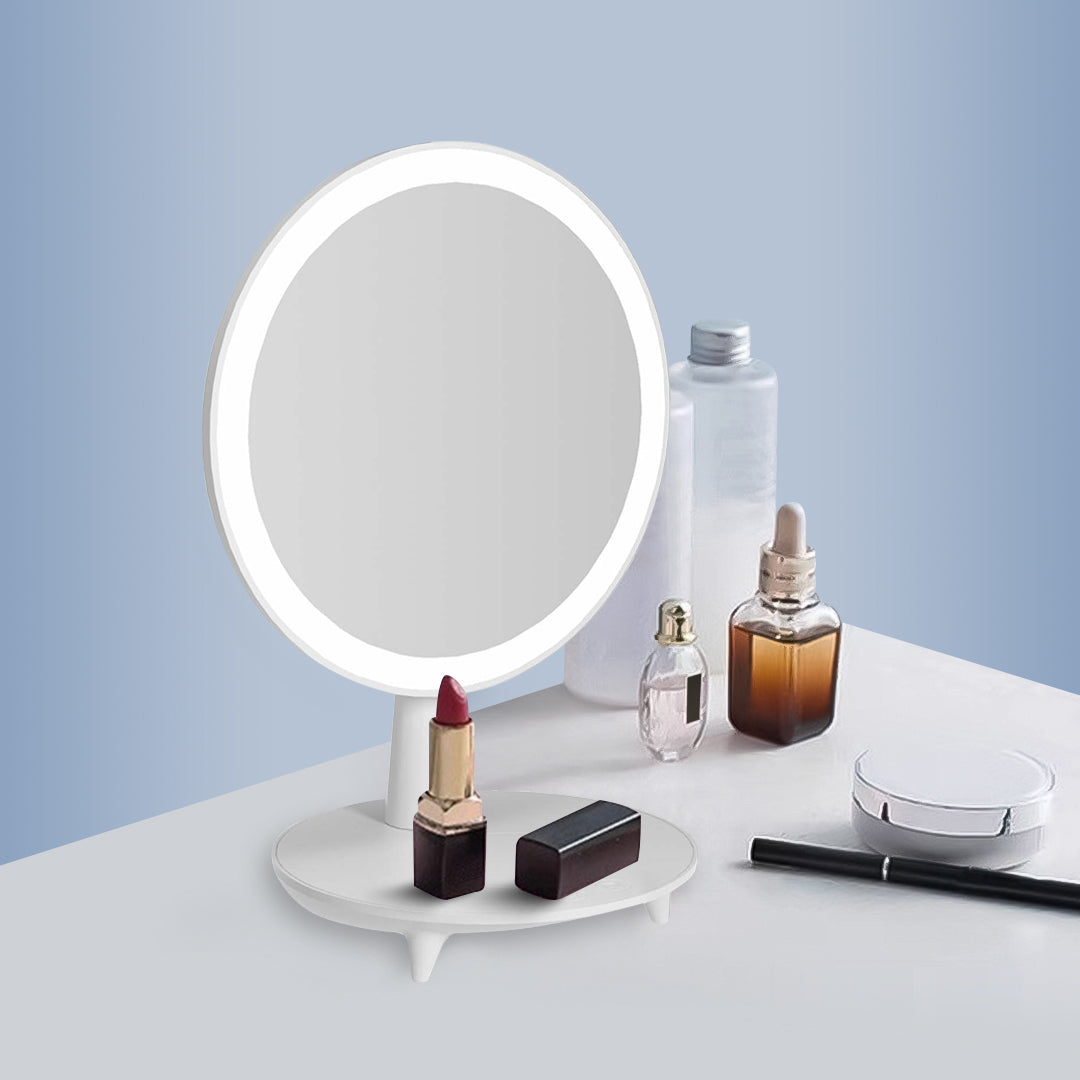 Round White LED Light Mirror