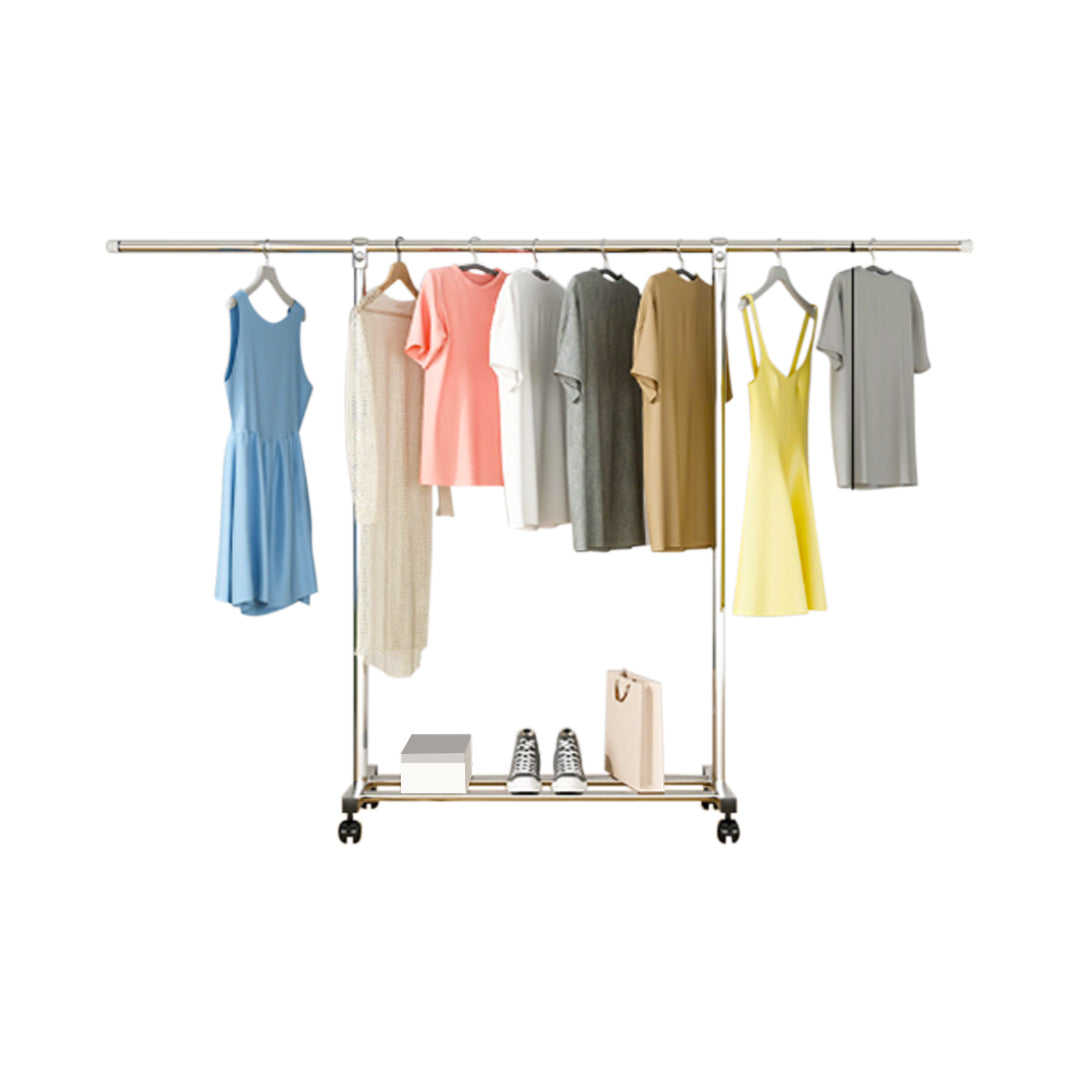 SOGA 200cm Stainless Steel Floor-Standing Clothes Rack - Durable and Space-Saving Laundry Organizer