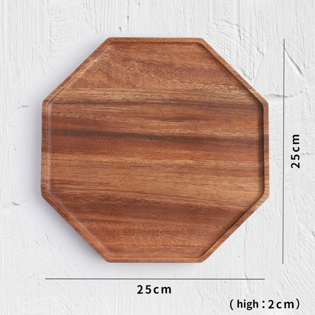 SOGA 25cm Octagon Wooden Acacia Food Serving Tray Charcuterie Board Centerpiece  Home Decor