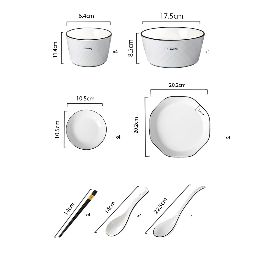 Ceramic Dinnerware Bowl Set