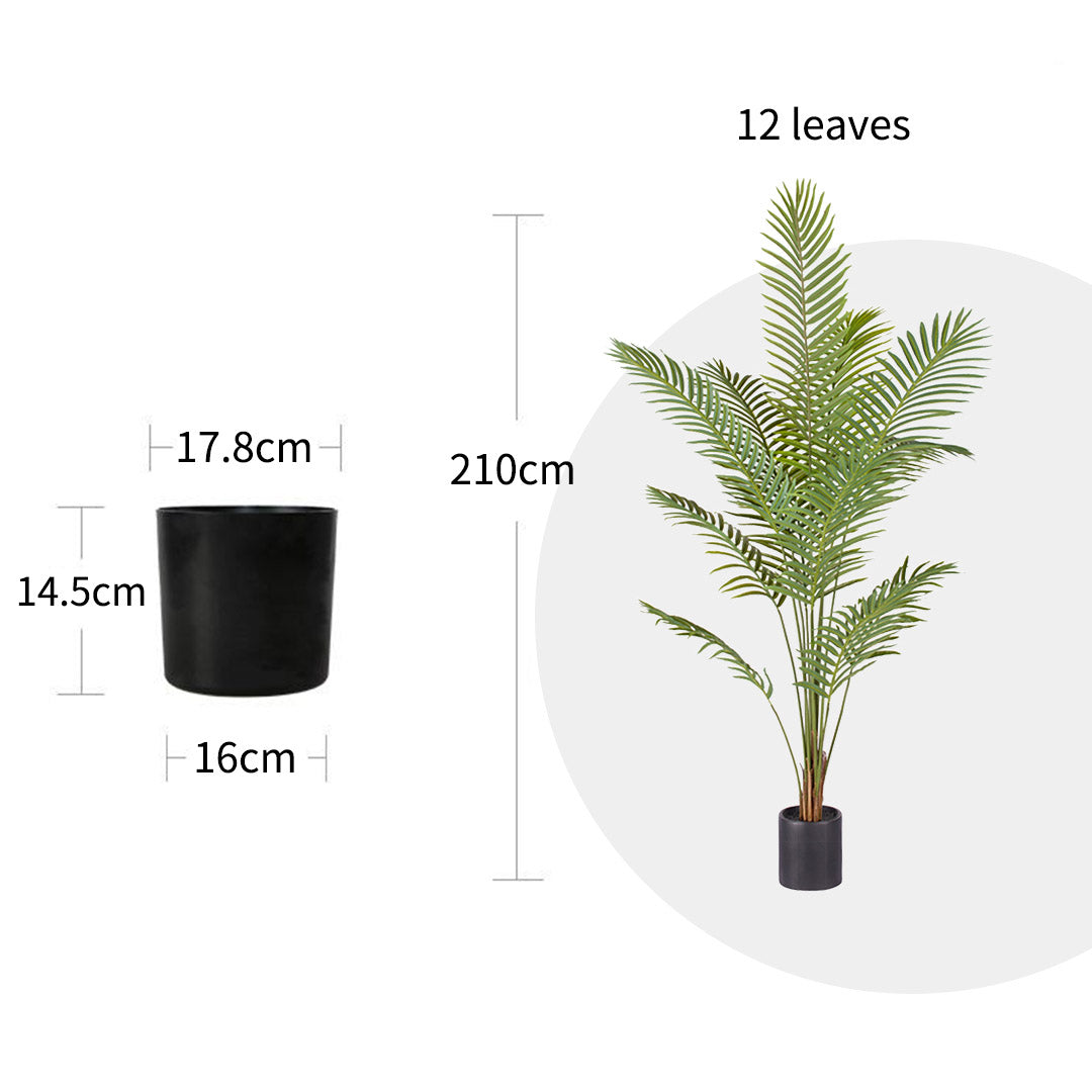SOGA 4X 210cm Green Artificial Indoor Rogue Areca Palm Tree Fake Tropical Plant Home Office Decor