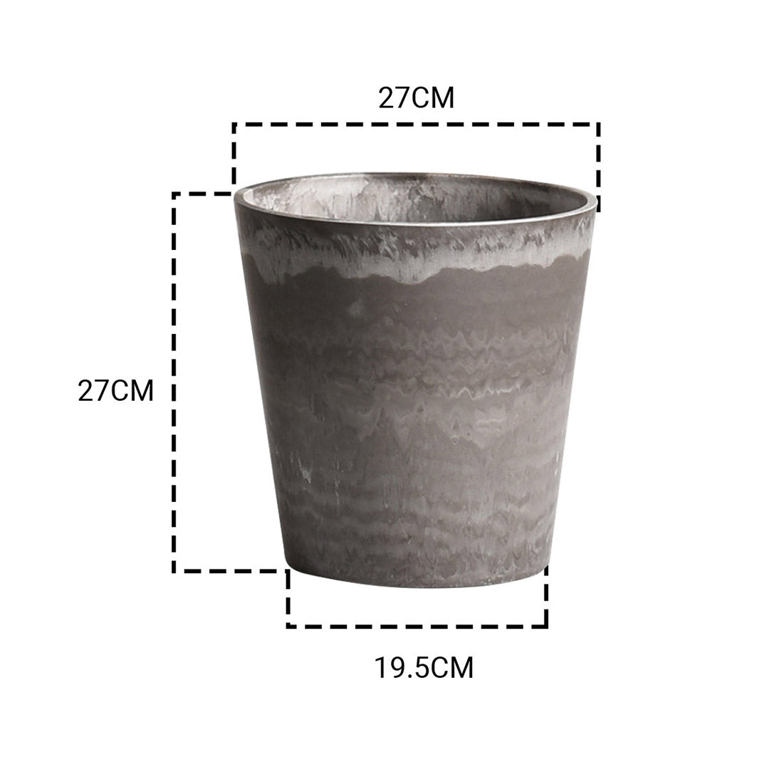 Cement Pattern Tapered Planter