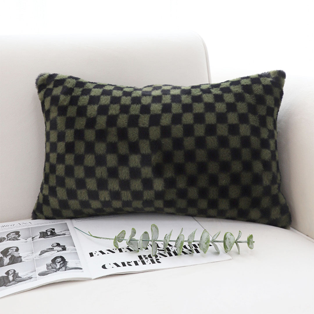 Checkered Square Throw Pillow