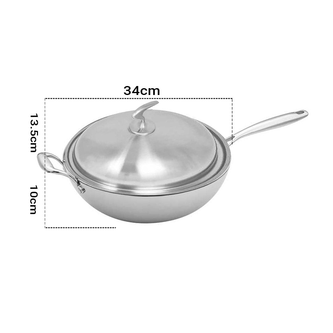 Non-Stick Frying Pan With Helper Handle And Lid