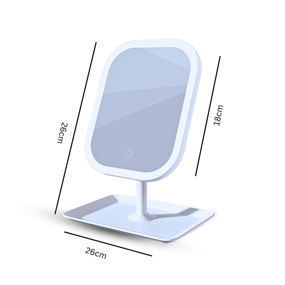 White Smart LED Table Mirror