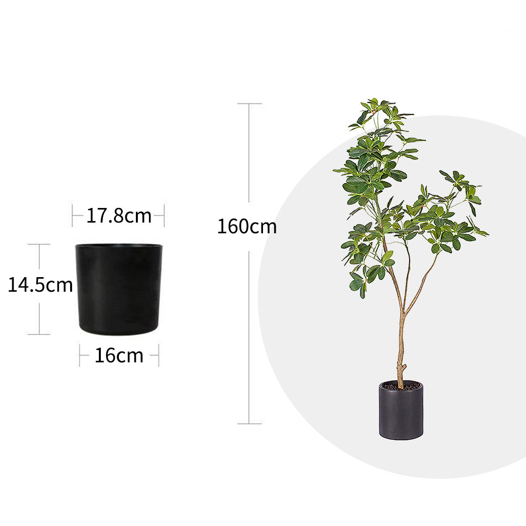 SOGA 4X 160cm Artificial Natural Green Schefflera Dwarf Umbrella Tree Fake Tropical Indoor Plant Home Office Deco