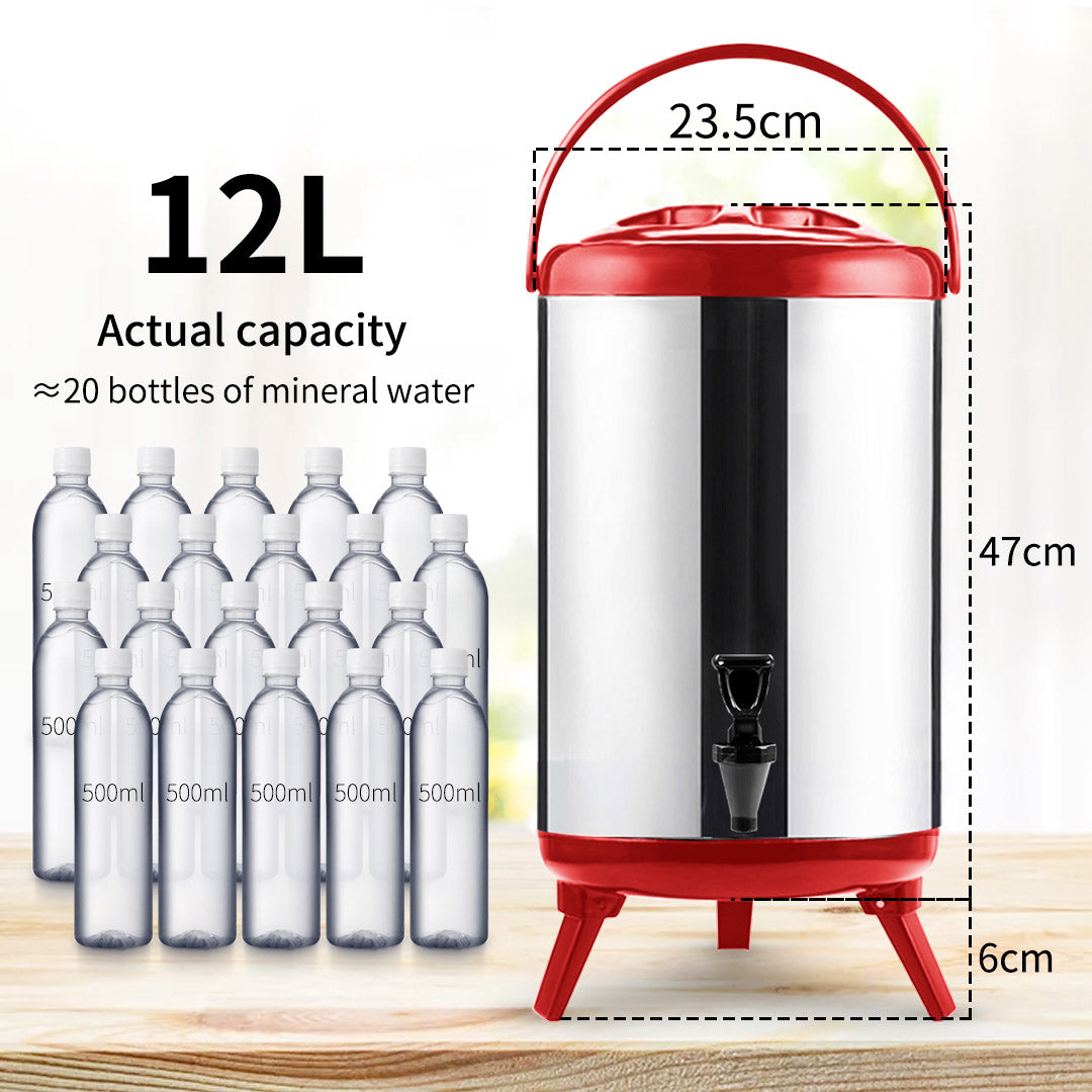 SOGA 12L Portable Insulated Cold/Heat Coffee Tea Beer Barrel Brew Pot With Dispenser