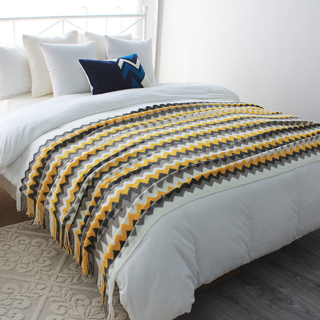 Zigzag Striped Throw Blanket