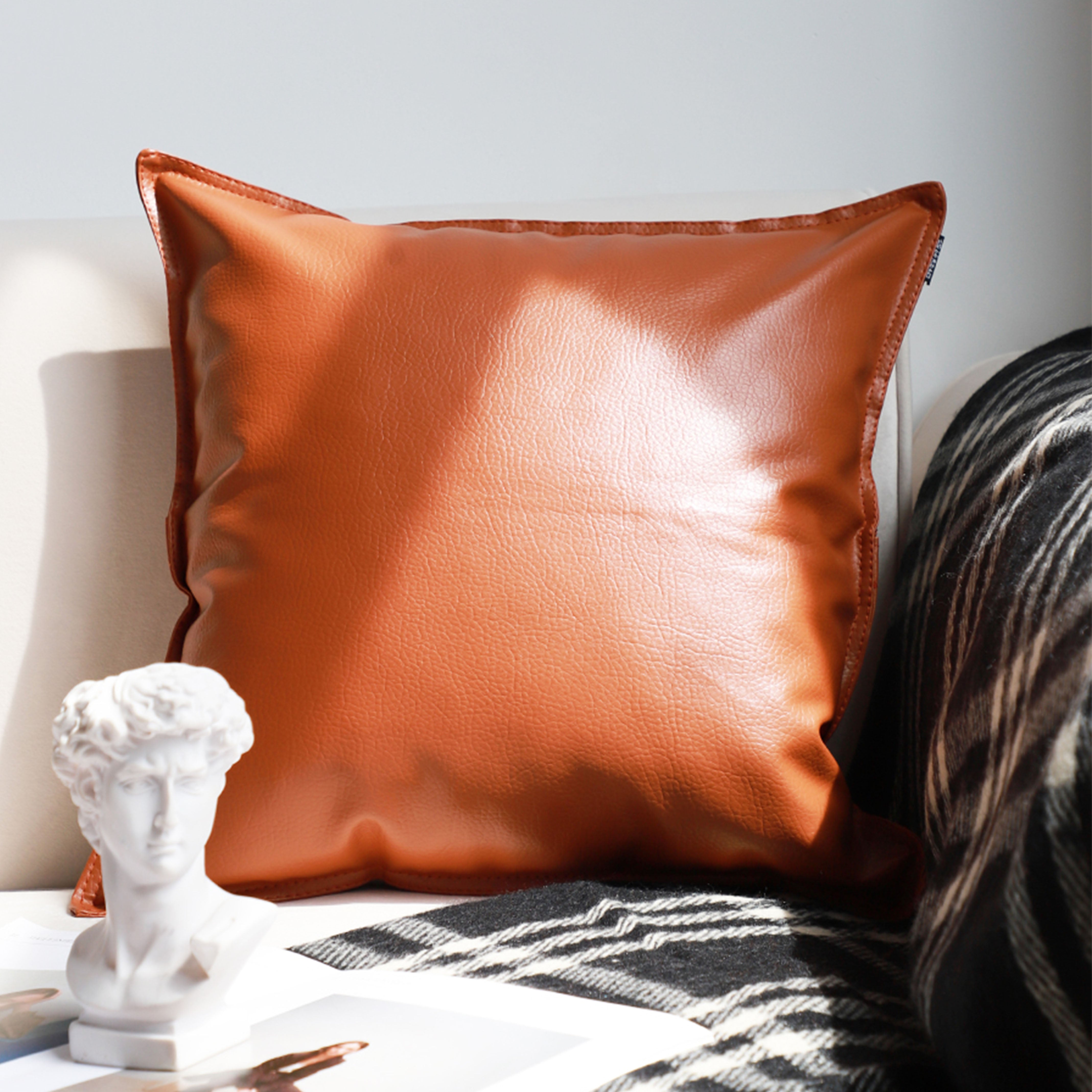 Luxury Leather Throw Pillow