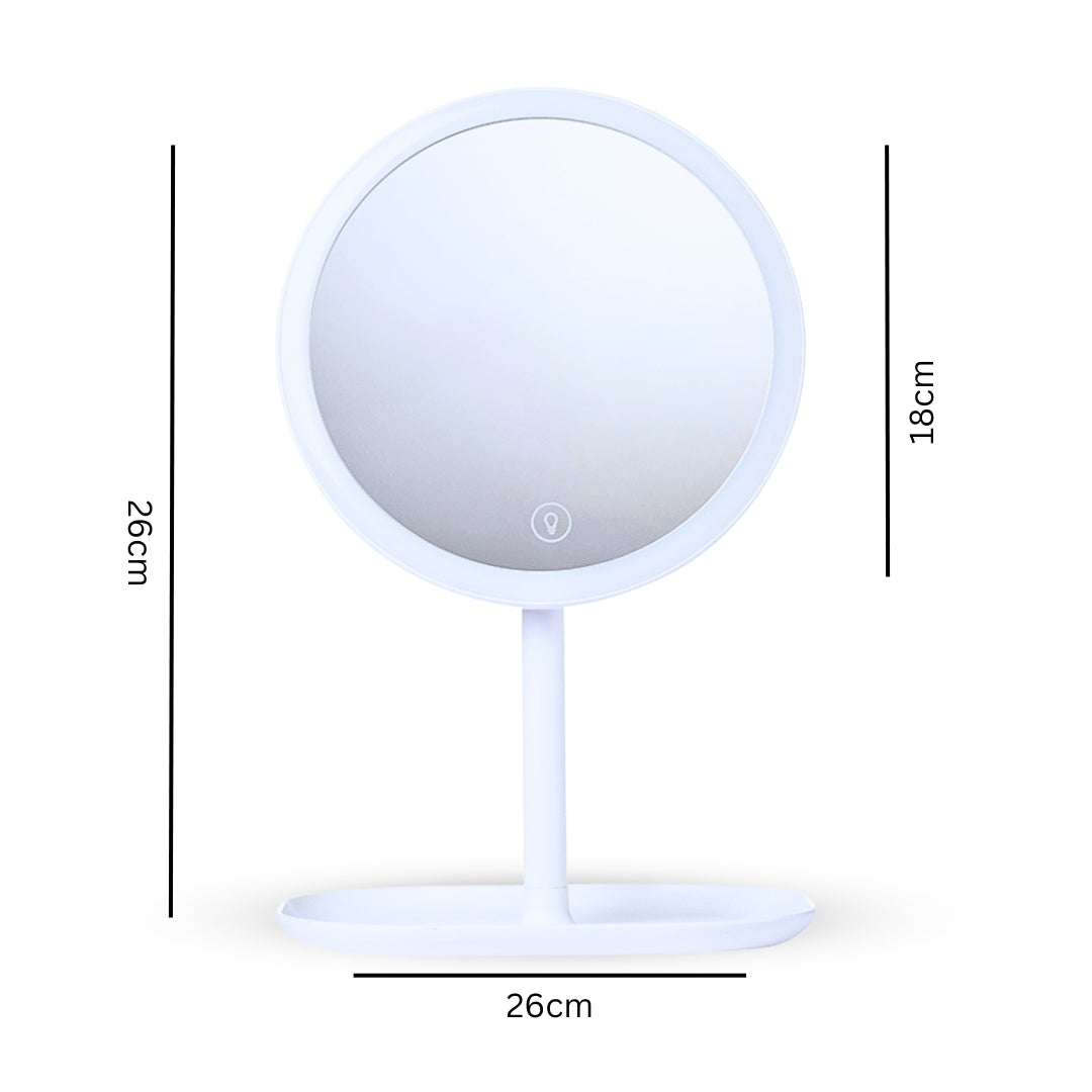 White Smart LED Table Mirror