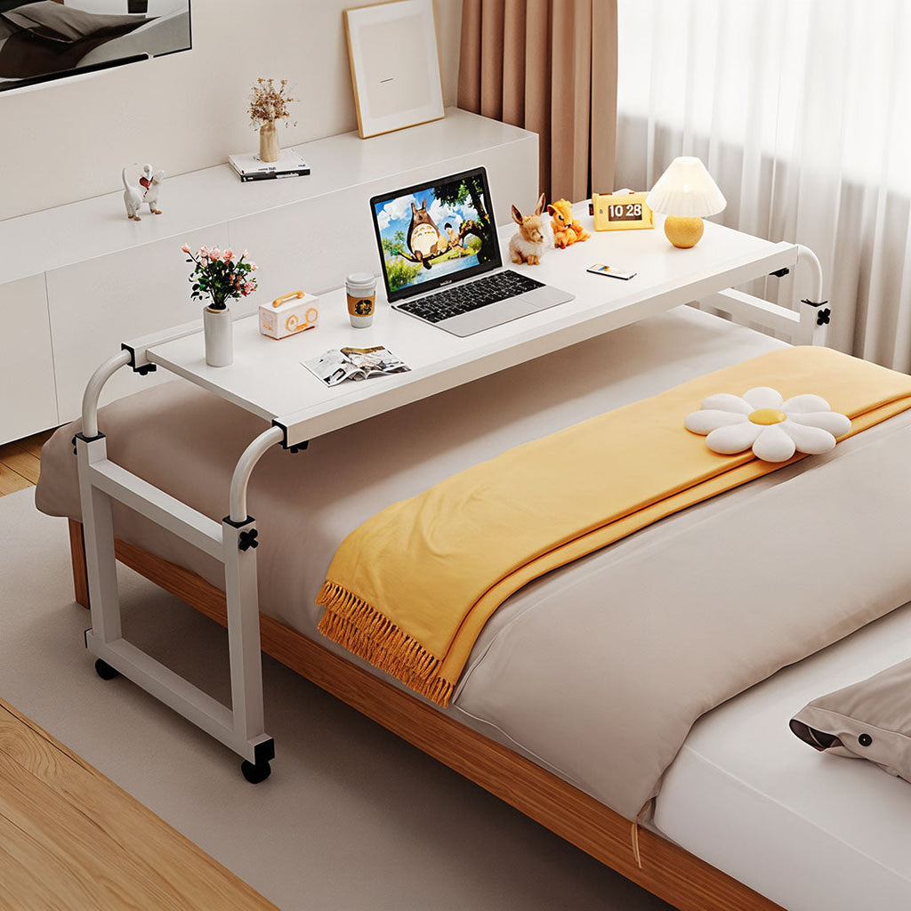 Movable White Bed Desk