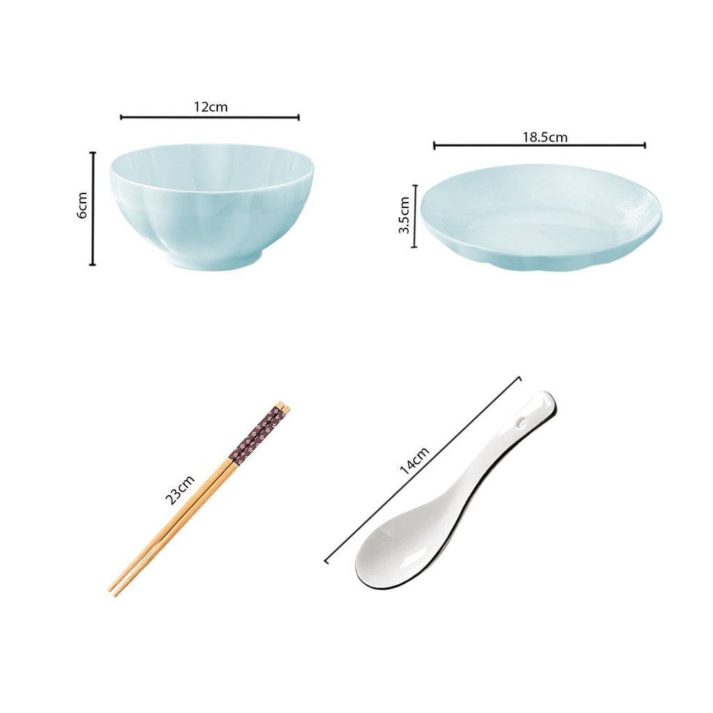 Light Blue Ceramic Dinnerware Set