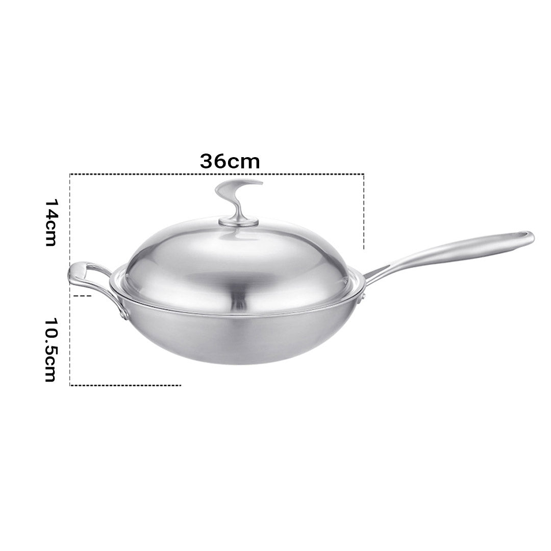 Frying Pan With Helper Handle and Lid