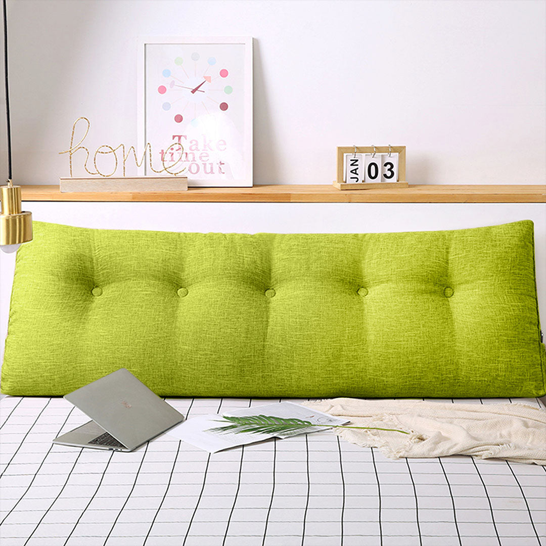 SOGA 120cm Green Triangular Wedge Bed Pillow Headboard Backrest Bedside Tatami Cushion Home Decor