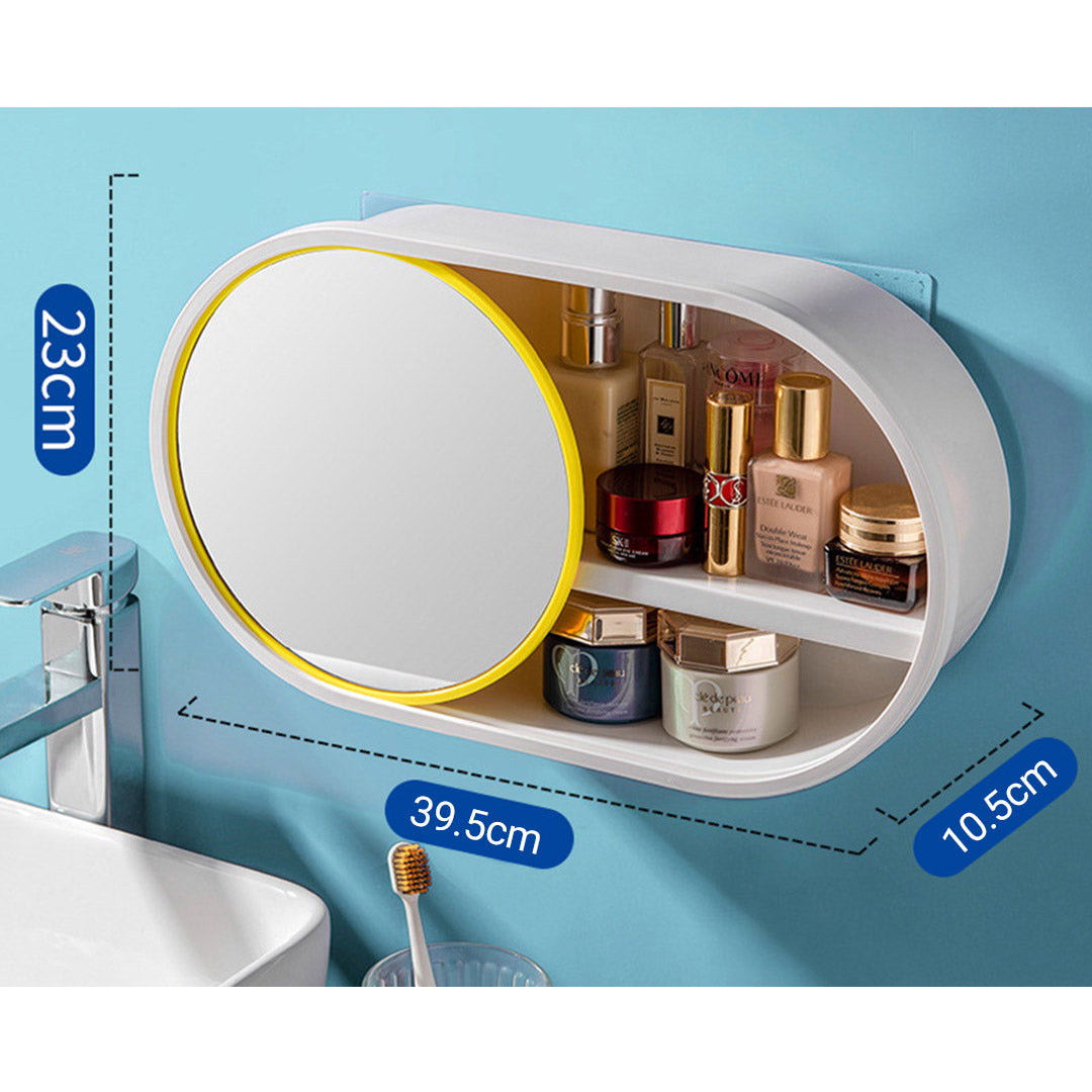 Oval Wall-Mounted Mirror Storage Rack