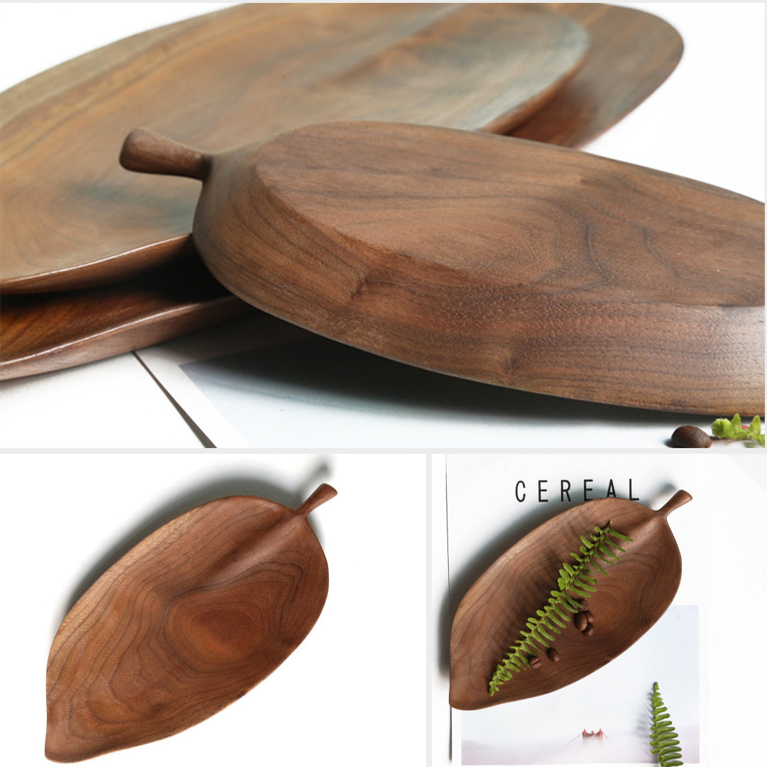 Leaf Shape Wooden Tray