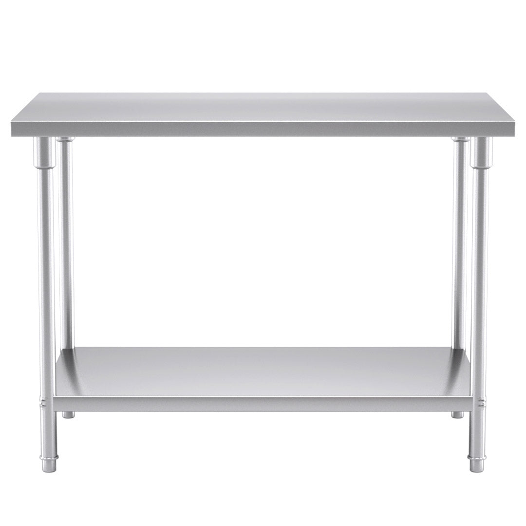 SOGA 2-Tier Commercial Catering Kitchen Stainless Steel Prep Work Bench Table 120*70*85cm