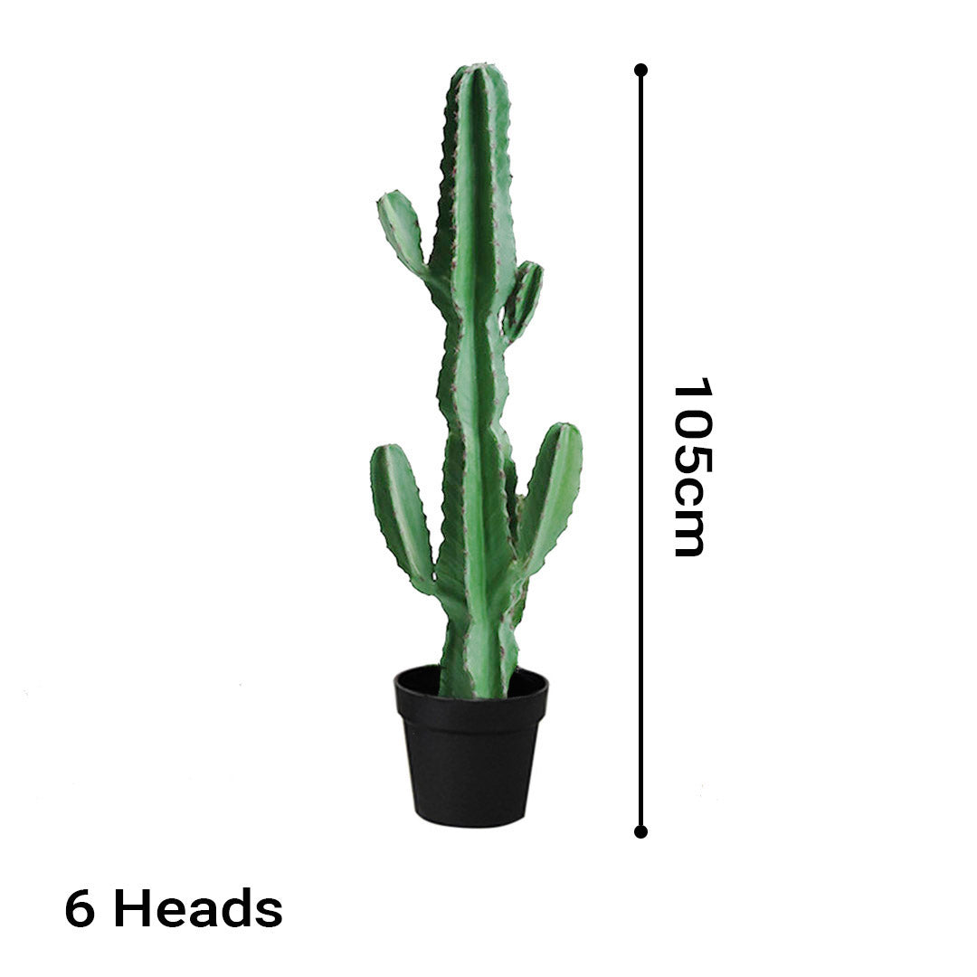 SOGA 105cm Green Artificial Indoor Cactus Tree Fake Plant Simulation Decorative 6 Heads