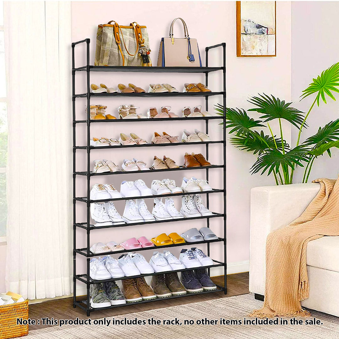 SOGA 10 Tier Shoe Storage Shelf Space-Saving Caddy Rack Organiser with Handle