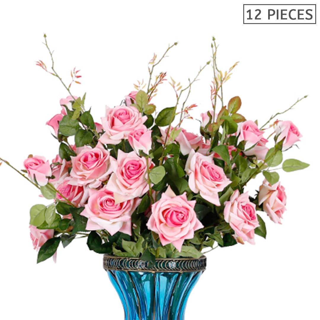 Artificial Rose Bouquet (12-Pieces)