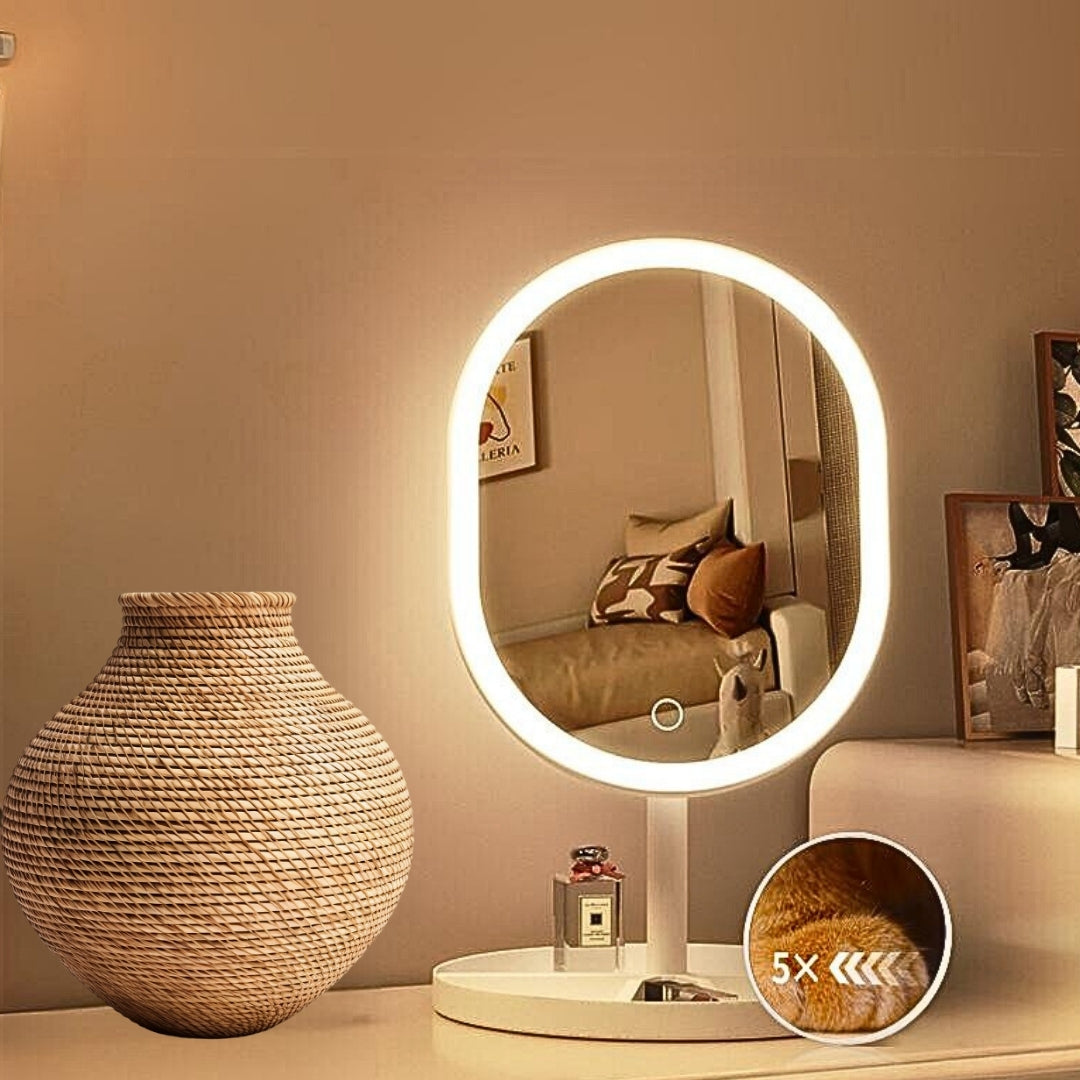 White Oval Smart LED Mirror