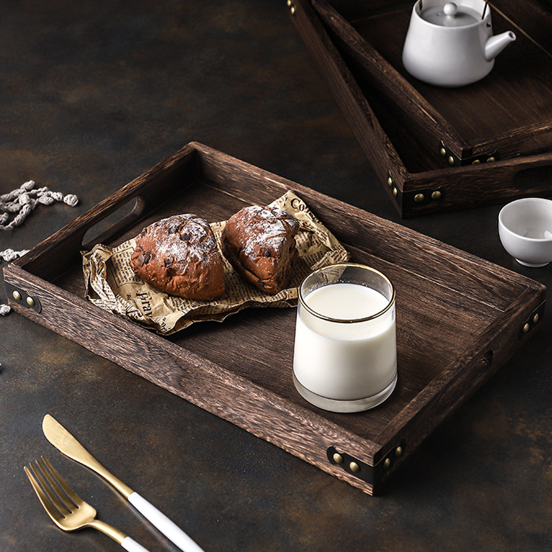 Rectangular Wooden Food Tray