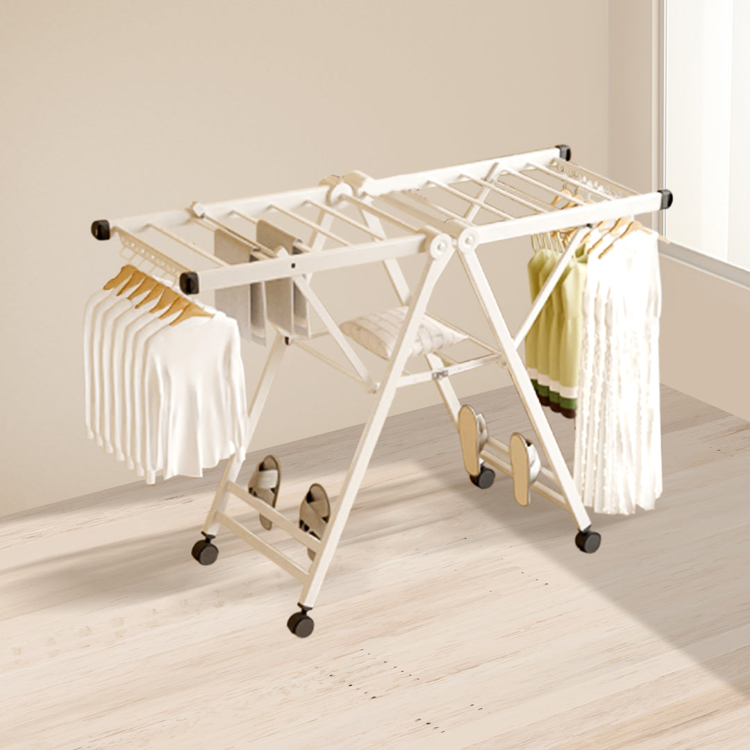 SOGA 160cm Portable Wing Shape Clothes Drying Rack Foldable Space-Saving Laundry Holder