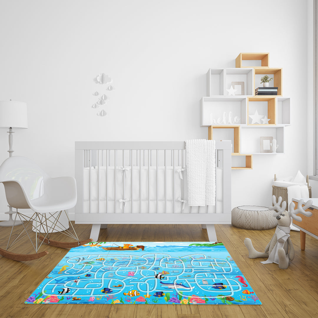 SOGA 120cm Kids Rug Street Map Play Mat Educational Baby Theme Park Area Rugs