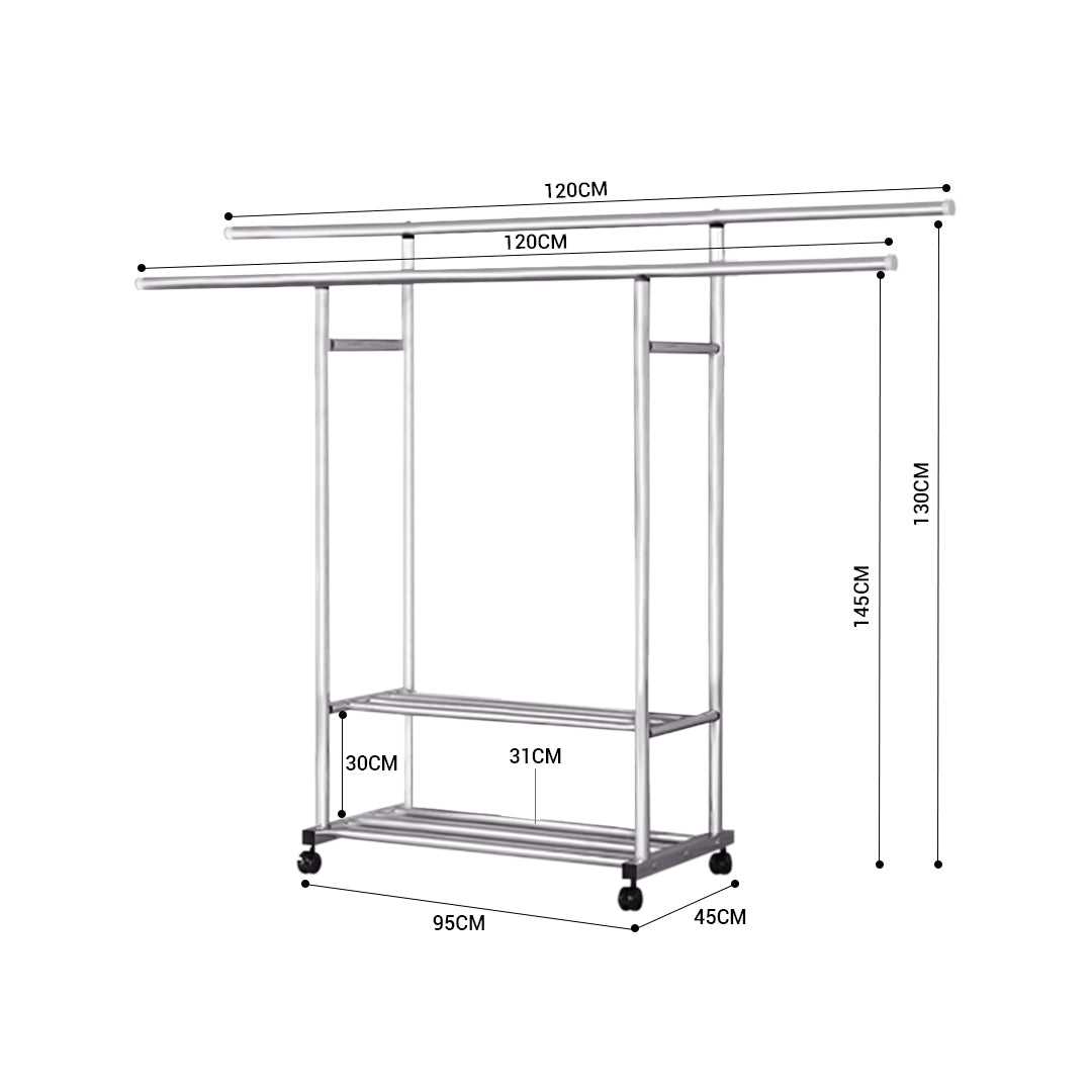 Stainless Steel Floor-Standing Clothes Rack