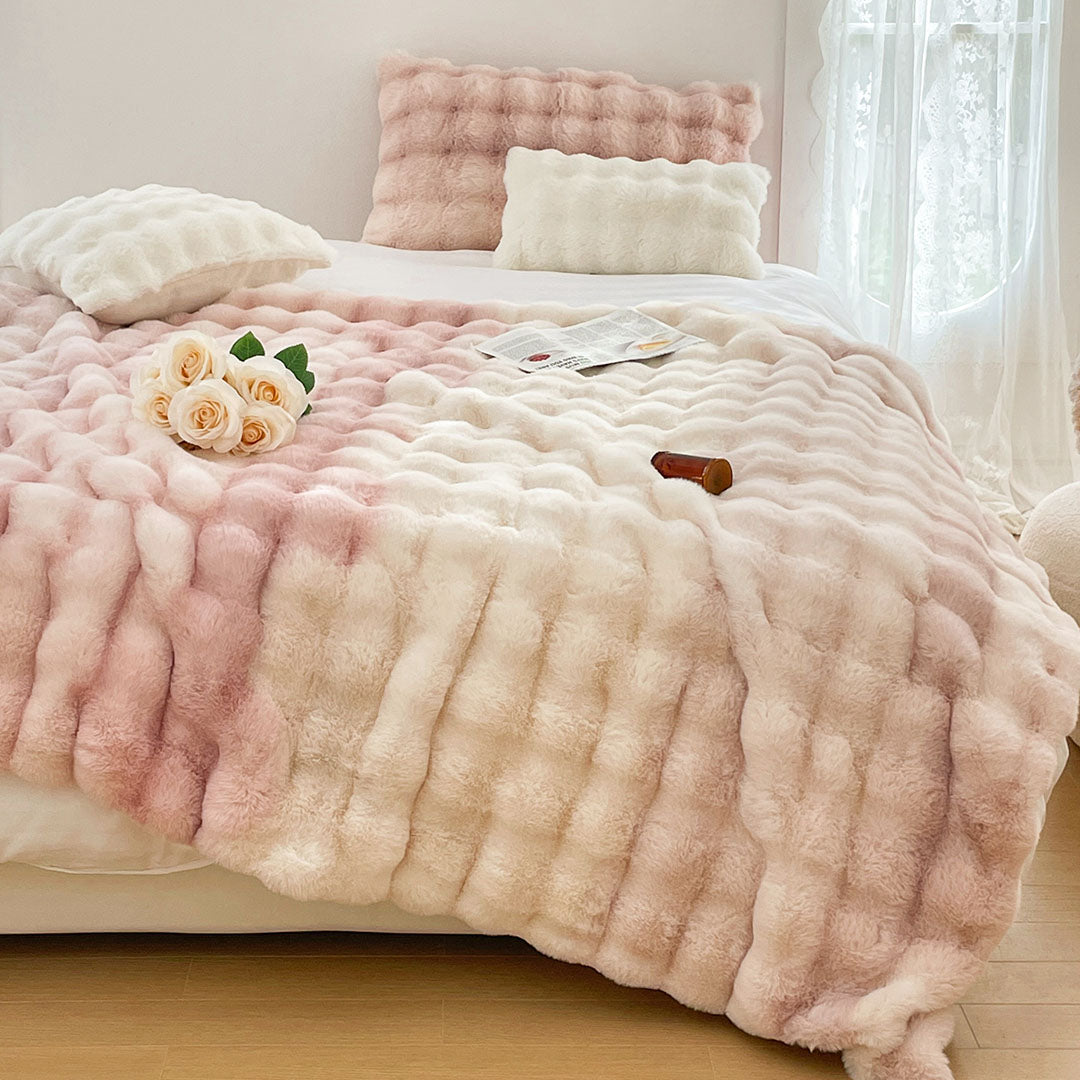 SOGA 200cm Light Pink Fur Fuzzy Super Soft and Cozy Fluffy Throw Blanket