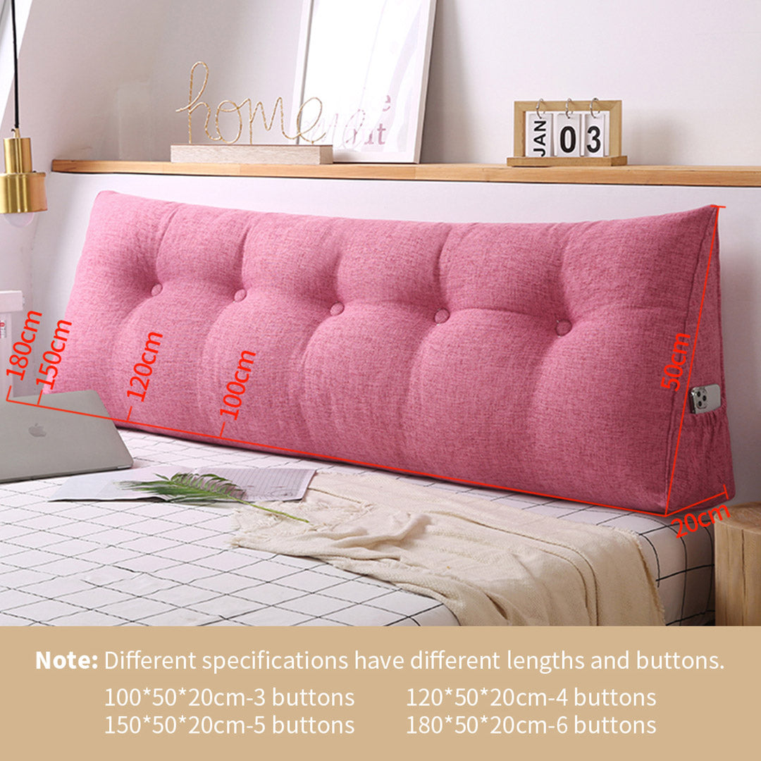 SOGA 150cm Pink Triangular Wedge Bed Pillow Headboard Backrest Bedside Tatami Cushion Home Decor