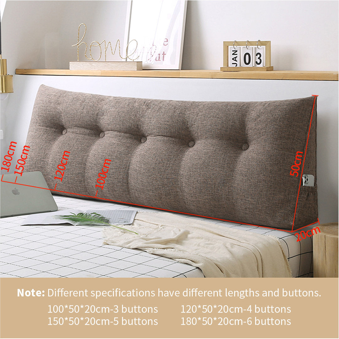 SOGA 150cm Coffee Triangular Wedge Bed Pillow Headboard Backrest Bedside Tatami Cushion Home Decor