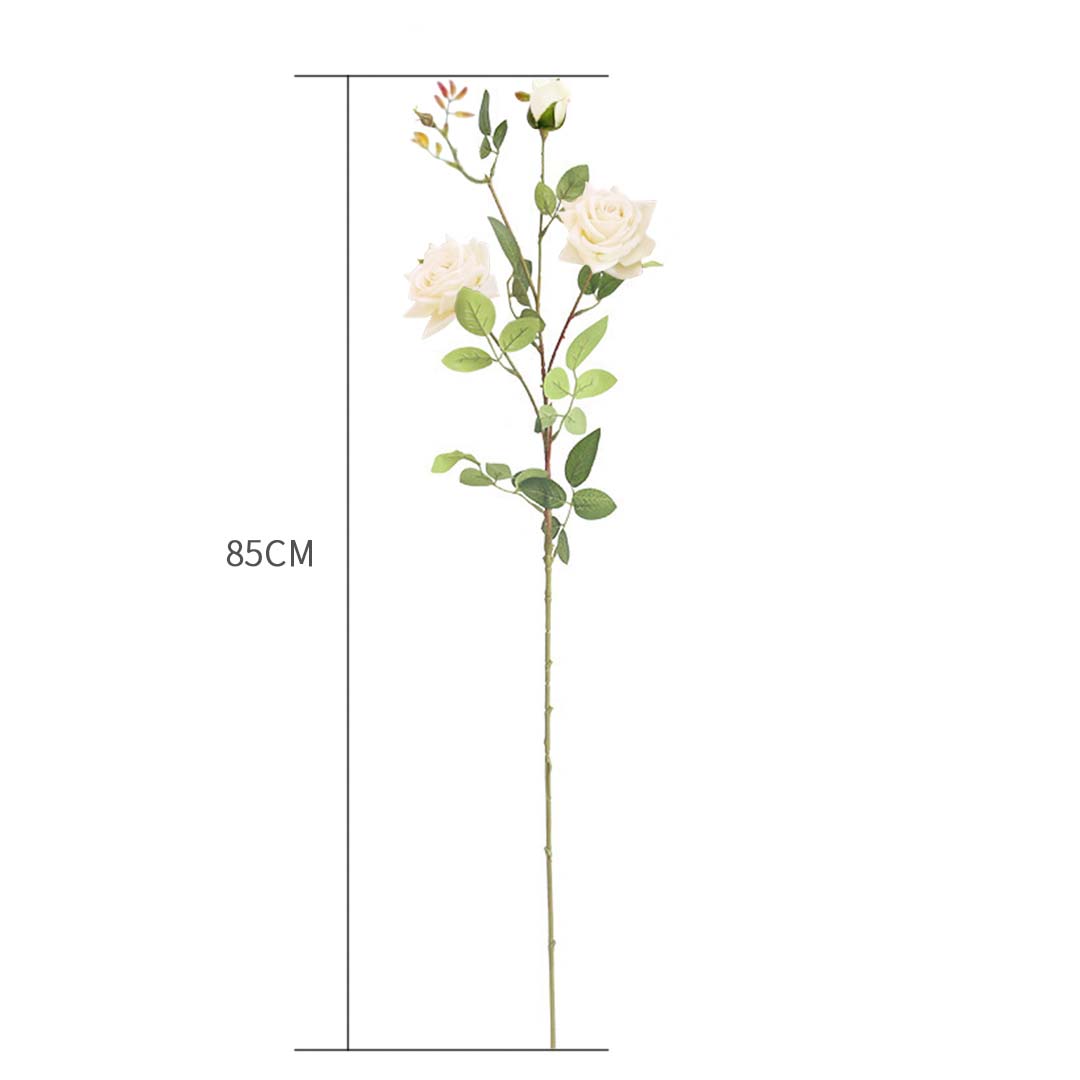 SOGA 12 Heads Artificial Silk Flower Fake Rose Bouquet Table Decor White