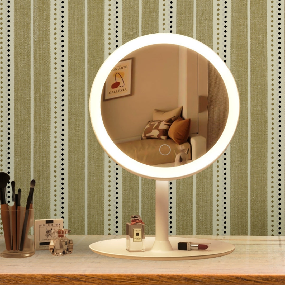 White Smart LED Table Mirror