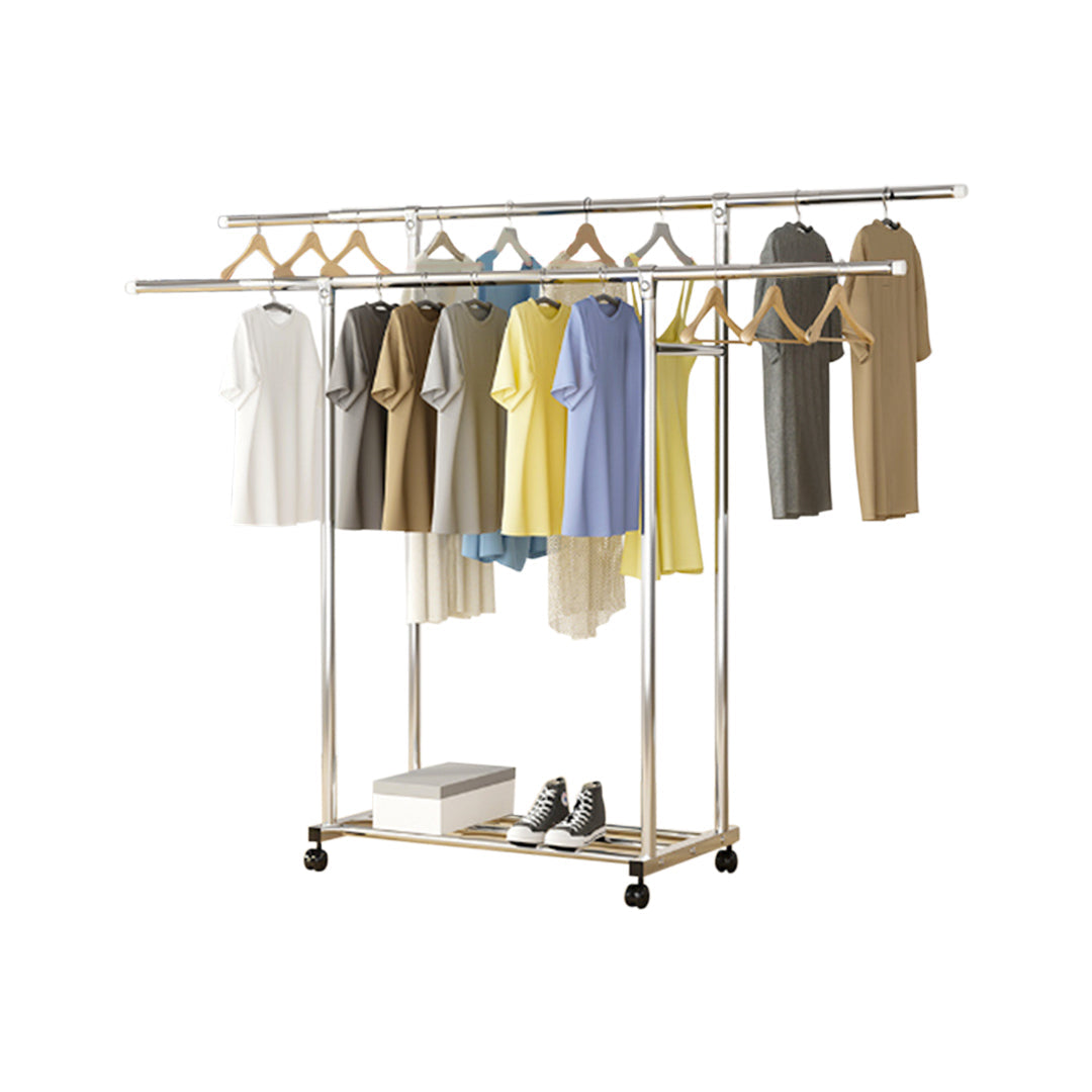 SOGA 120cm Stainless Steel Floor-Standing Clothes Rack - Durable and Space-Saving Laundry Organizer