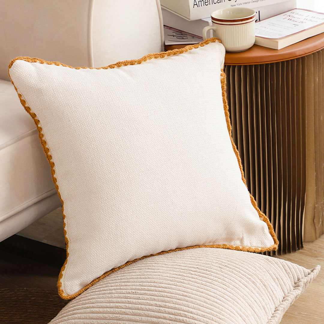 Apricot Shell Edged Throw Pillow