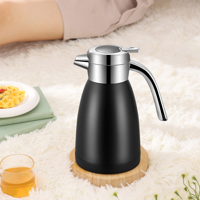 SOGA 1.8L Stainless Steel Kettle Insulated Vacuum Flask Water Coffee Jug Thermal Black