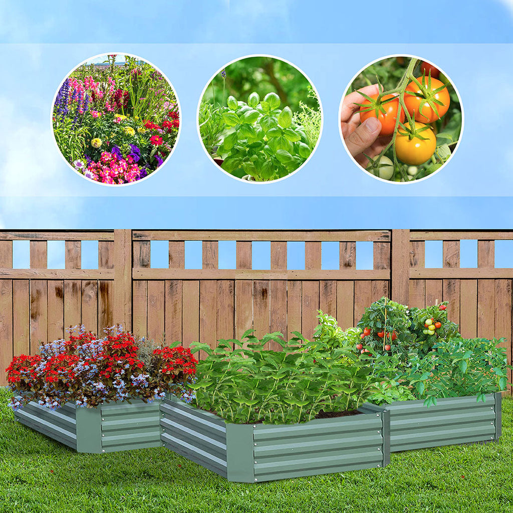 Green Raised Garden Bed