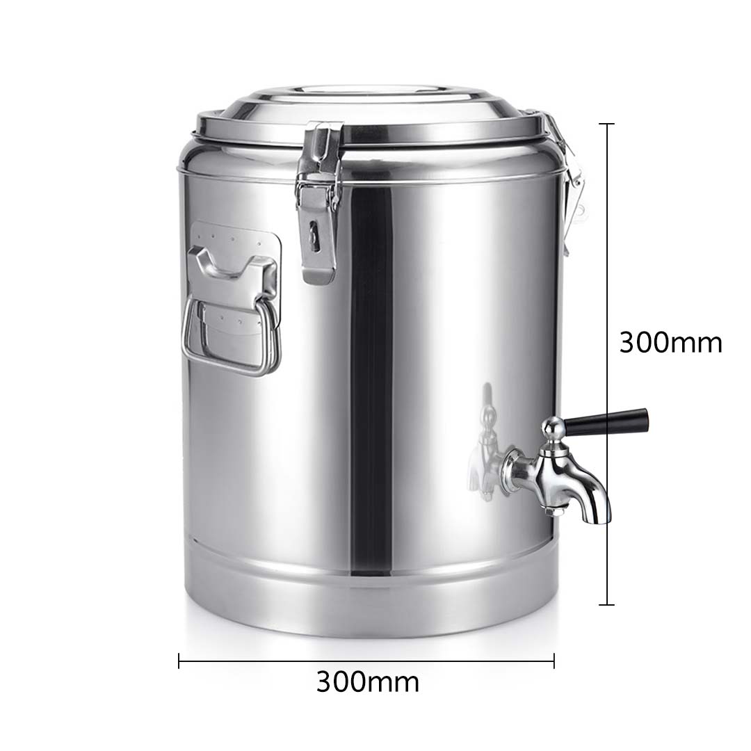 SOGA 12L Stainless Steel Stock Pot Insulated Bar Beverage Container Dispenser with Tap