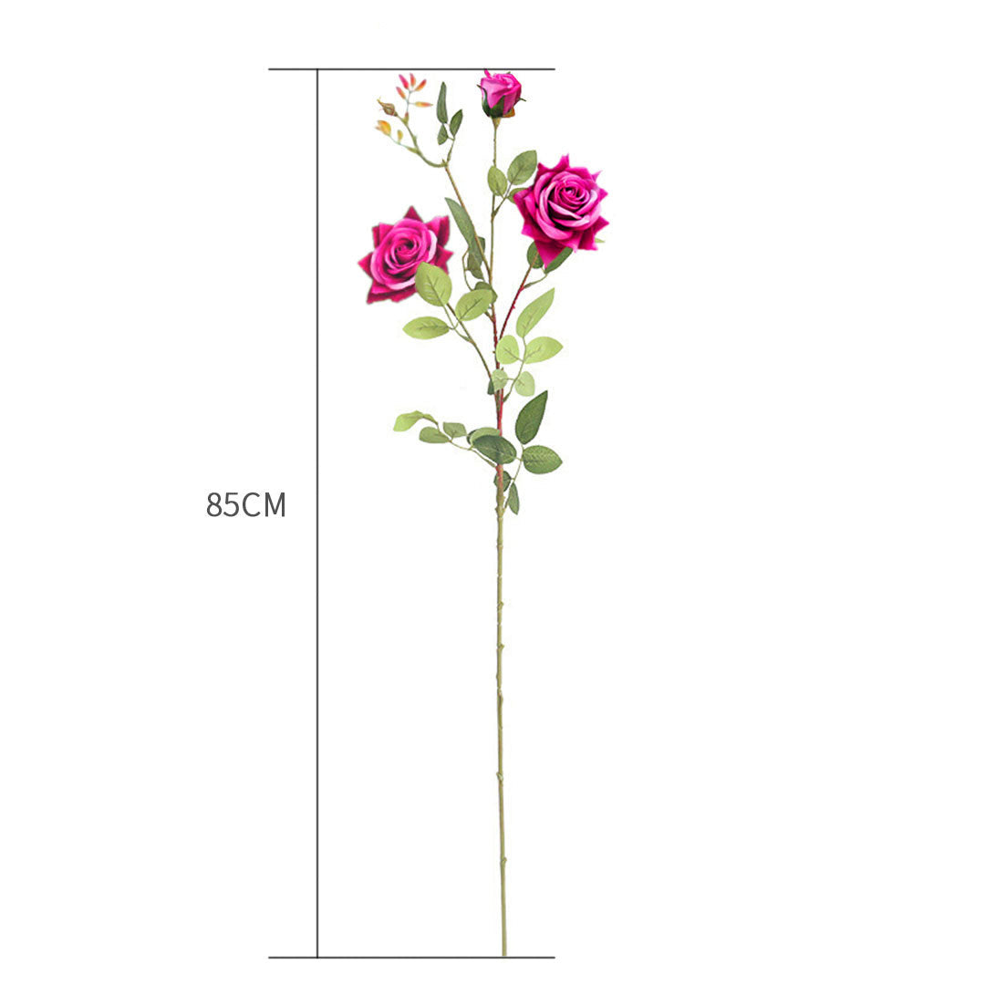 SOGA 85cm Clear Glass Tall Floor Vase with 12pcs Artificial Fake Flower Set