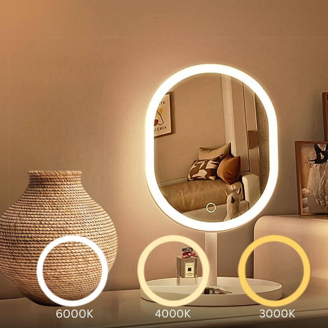 White Oval Smart LED Mirror